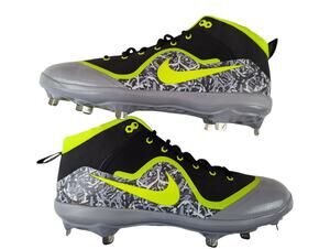 Nike Men's Force Zoom Trout 4 Mid Baseball Cleats 917920-070 Green Gray 12.5